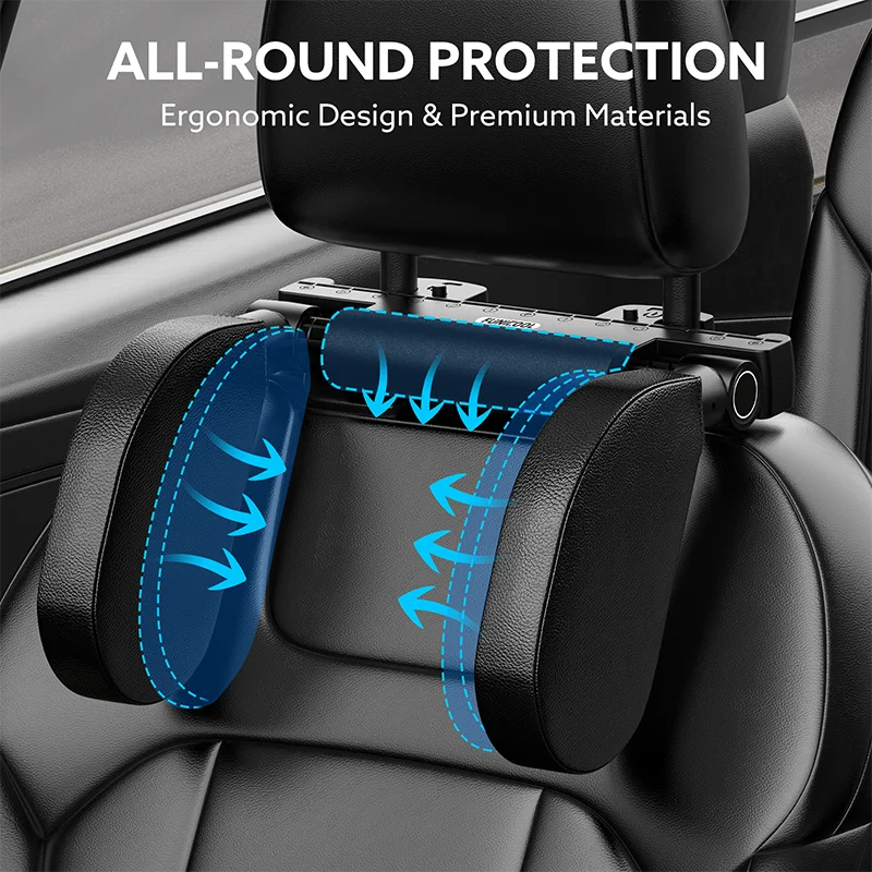 Car Seat Headrest Adjustable Side Head Support Telescopic Support on Cervical Spine  for Adults Kids U Shaped Pillow